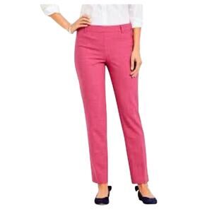 Talbots Chatham Pink Wool Blend Side Zipper Ankle Office Dress Pants 14P EUC